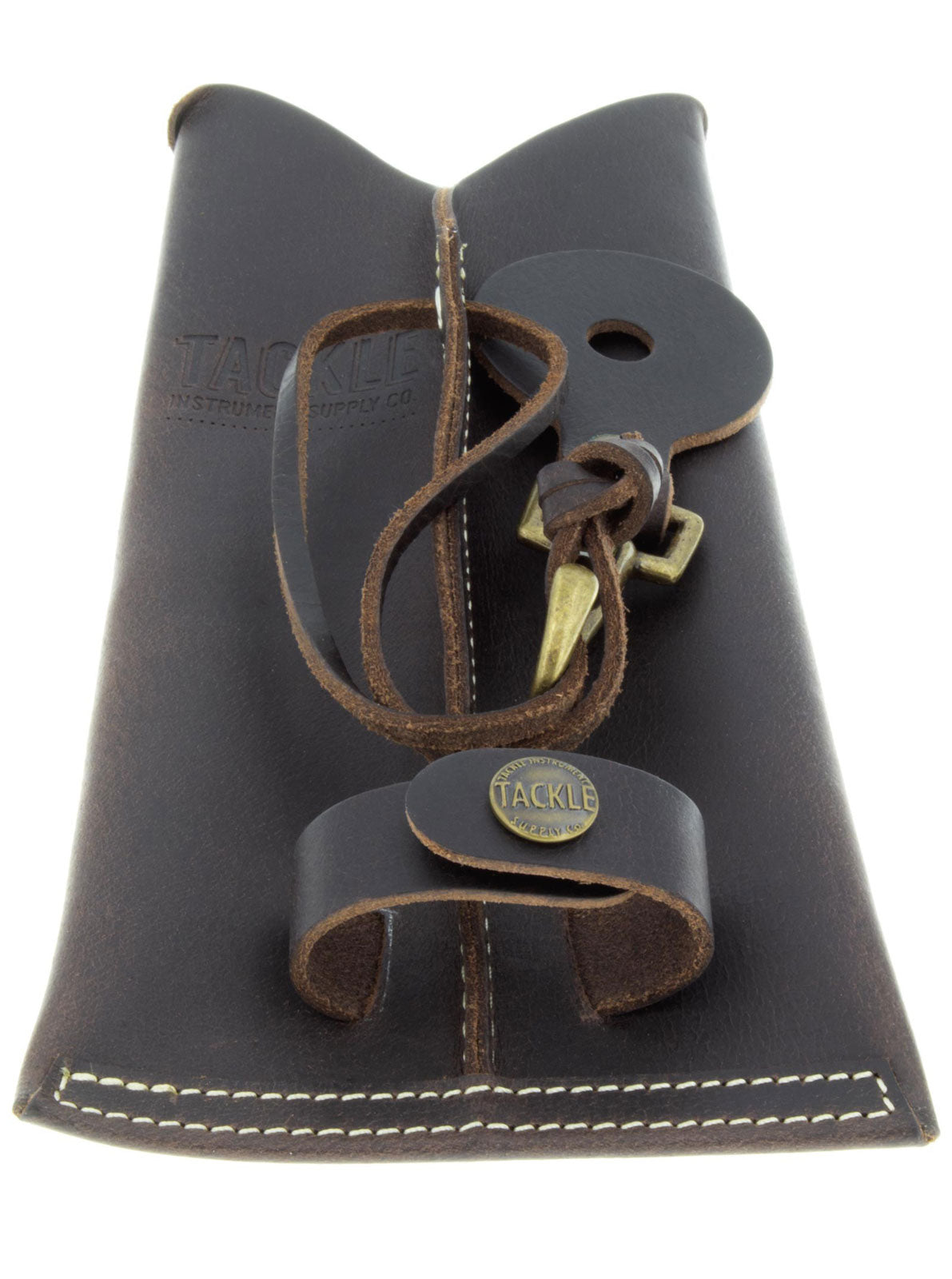 Porte Baguettes En Cuir Avec Crochet Marron