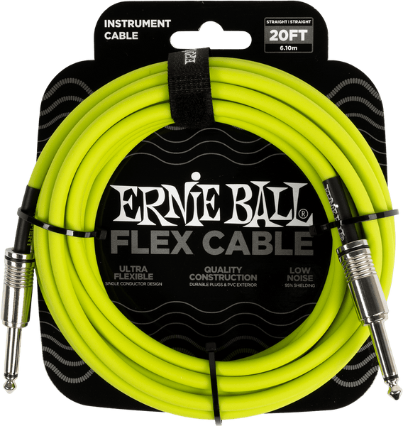 Ernie Ball Instrumentenkabel Flex Jack/jack 6M Grün