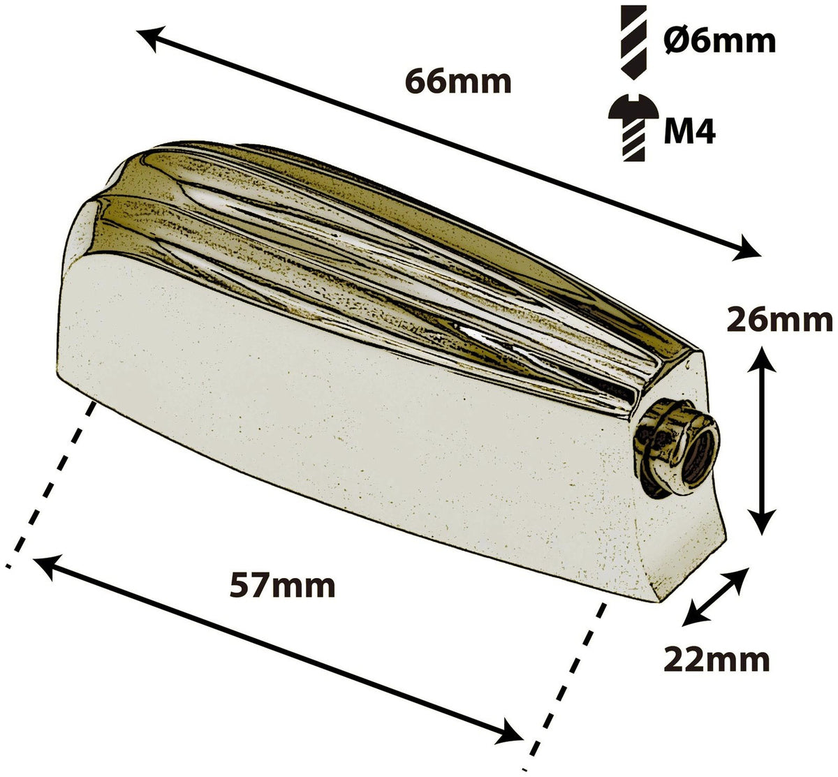L23FT-BR - Spannböckchen Snaredrum / Tom Messingfarben - 57mm (x1)