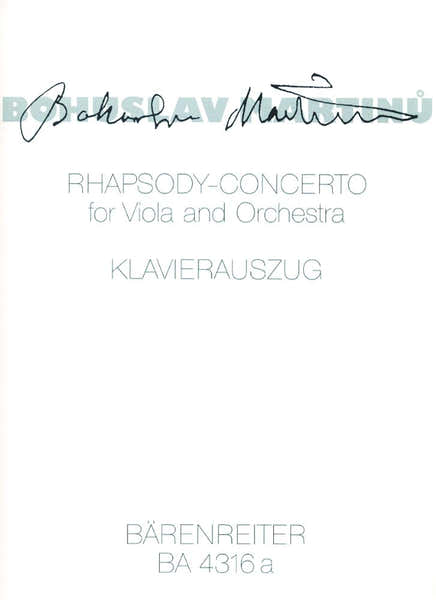 Minu Bohuslav - Rhapsody Concerto - Alto Piano