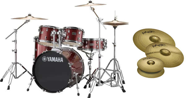 Yamaha Rydeen 20 Burgunderroter Glitzer + HW680W + Paiste 101