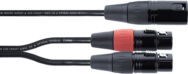 Câble Y Bretelle XLR Mâle / 2 XLR Femelle 30 CM