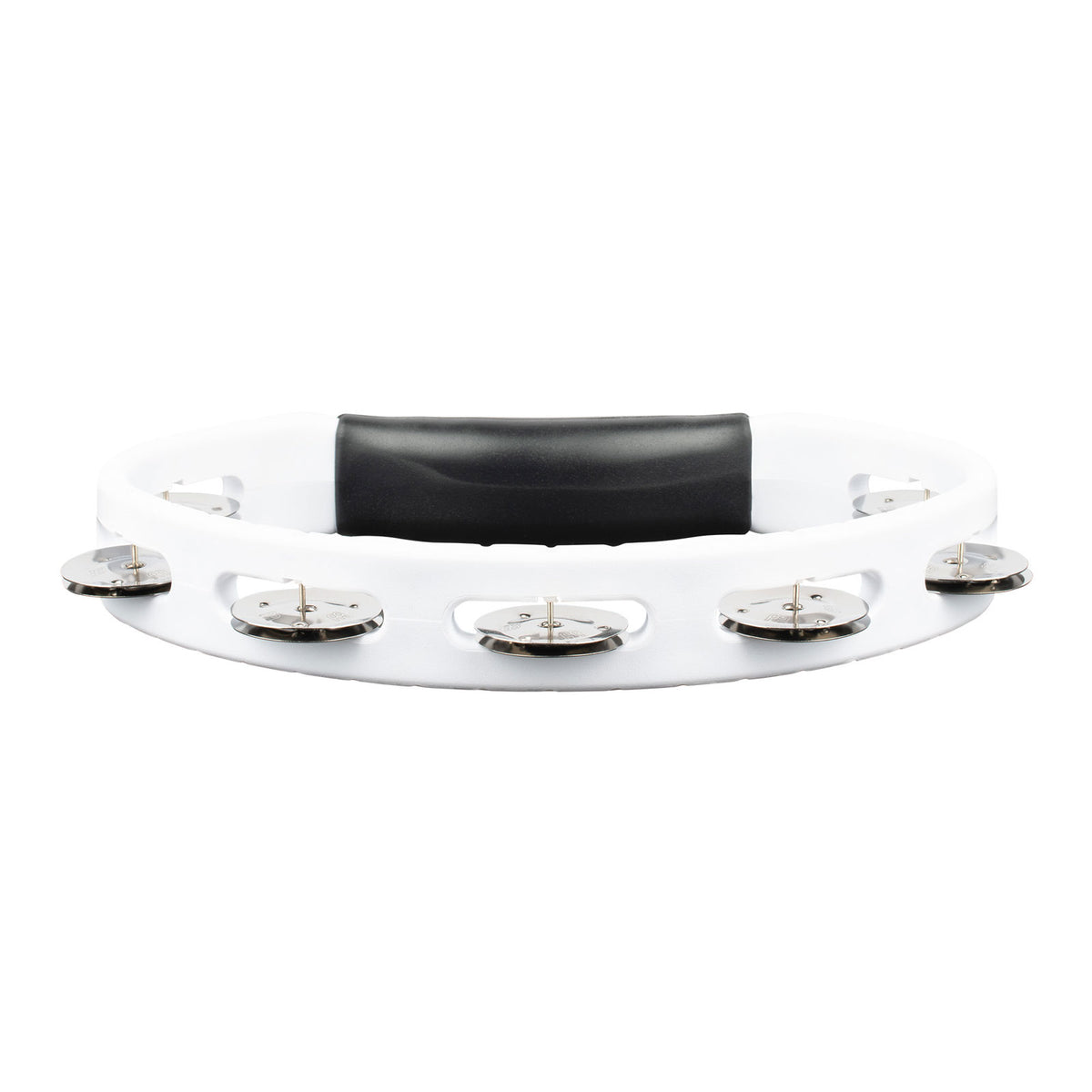 HTWH - Tambourin Abs Demi Lune 1 Rangée de Cymbalette Blanc