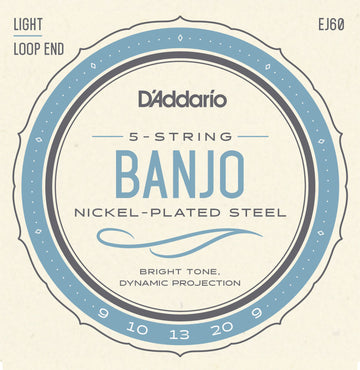 EJ60 Corde per banjo a 5 corde Nickel leggere 9-20