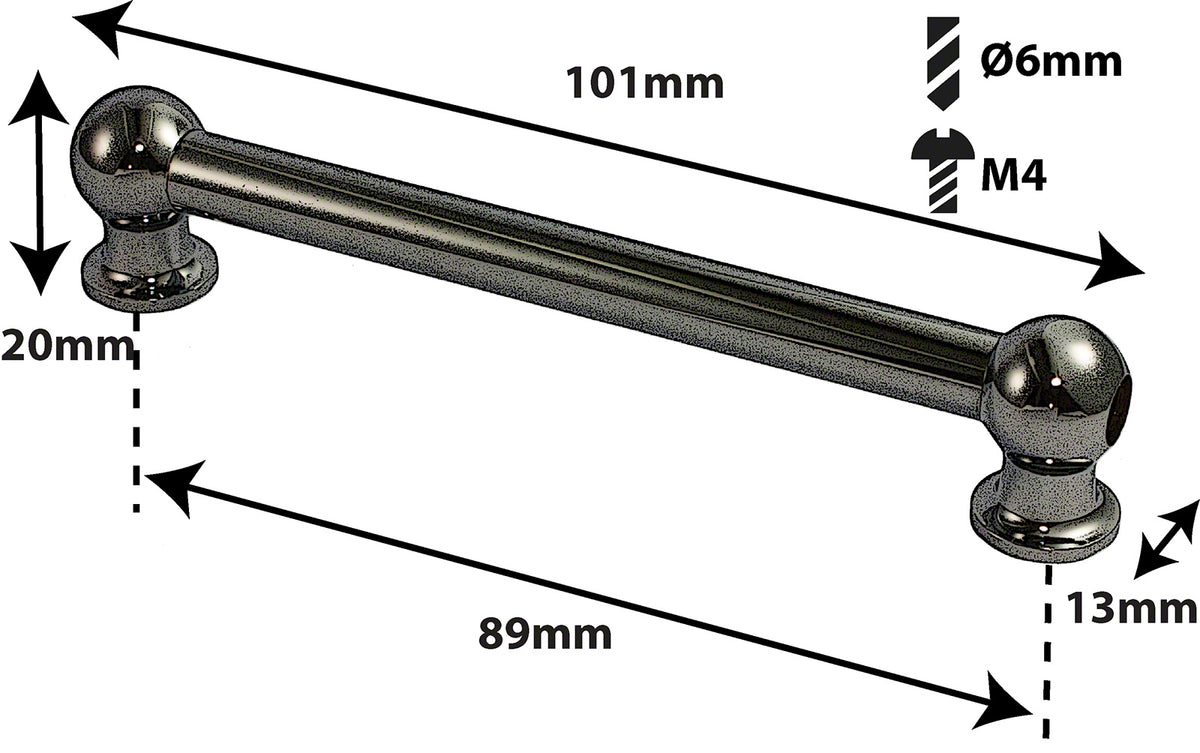 TL1D89-BK - BLOCCHETTO TUBO NERO - 89MM - DOPPIO (X1)