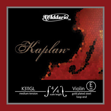 SINGLE STRING (E) GOLD-PLATED FOR VIOLIN KAPLAN EXTREMITY WITH 4/4 HANDLE LOOP MEDIUM TENSION