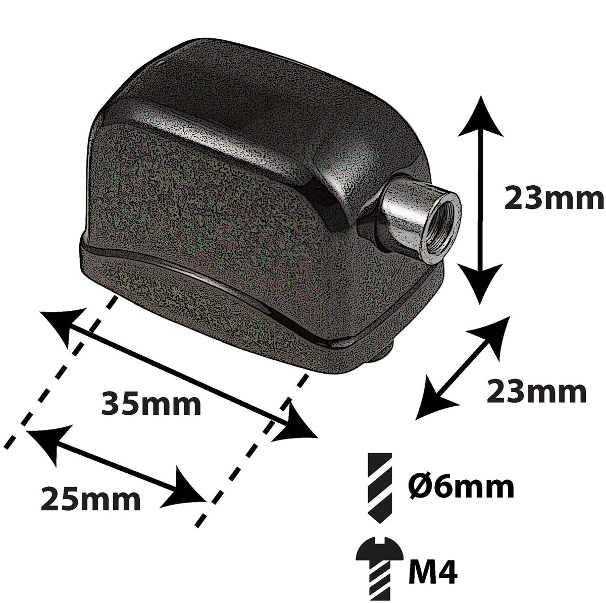 L17SDTT-BK Coquille / Tom 25mm Noir (X1)