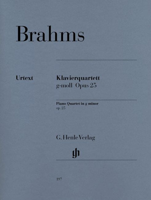 BRAHMS J. - PIANO QUARTET G MINOR OP. 25