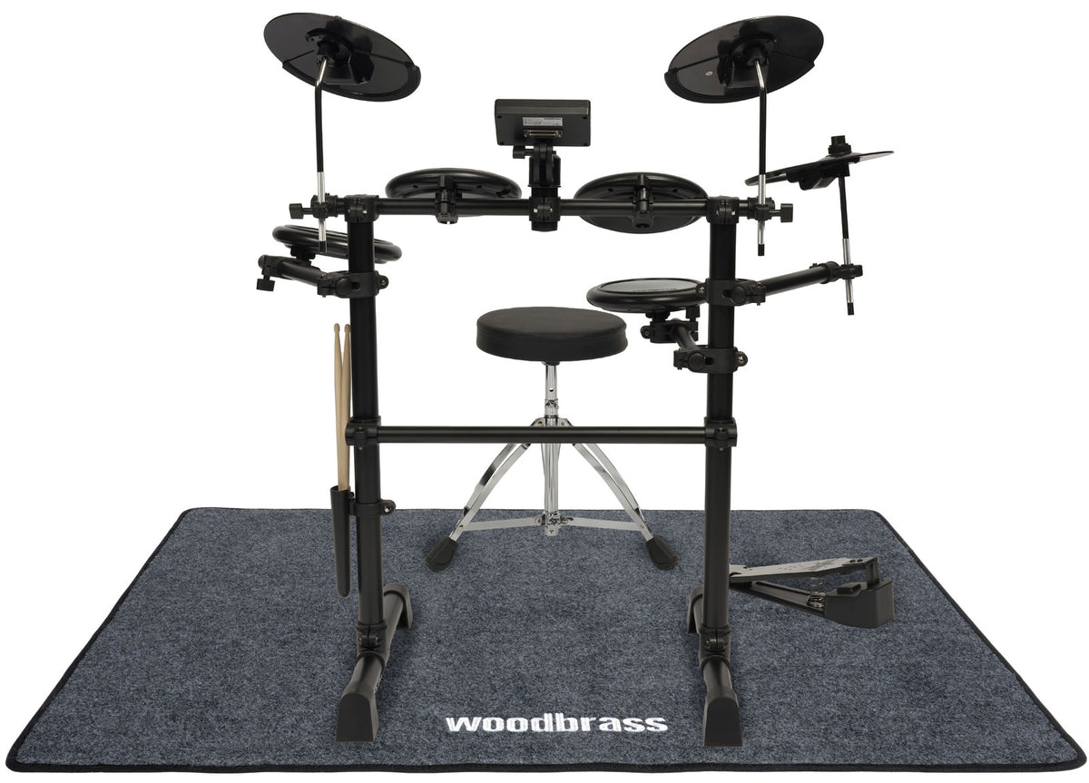 Tappeto per Batteria 130 x 100 cm Grigio Scuro