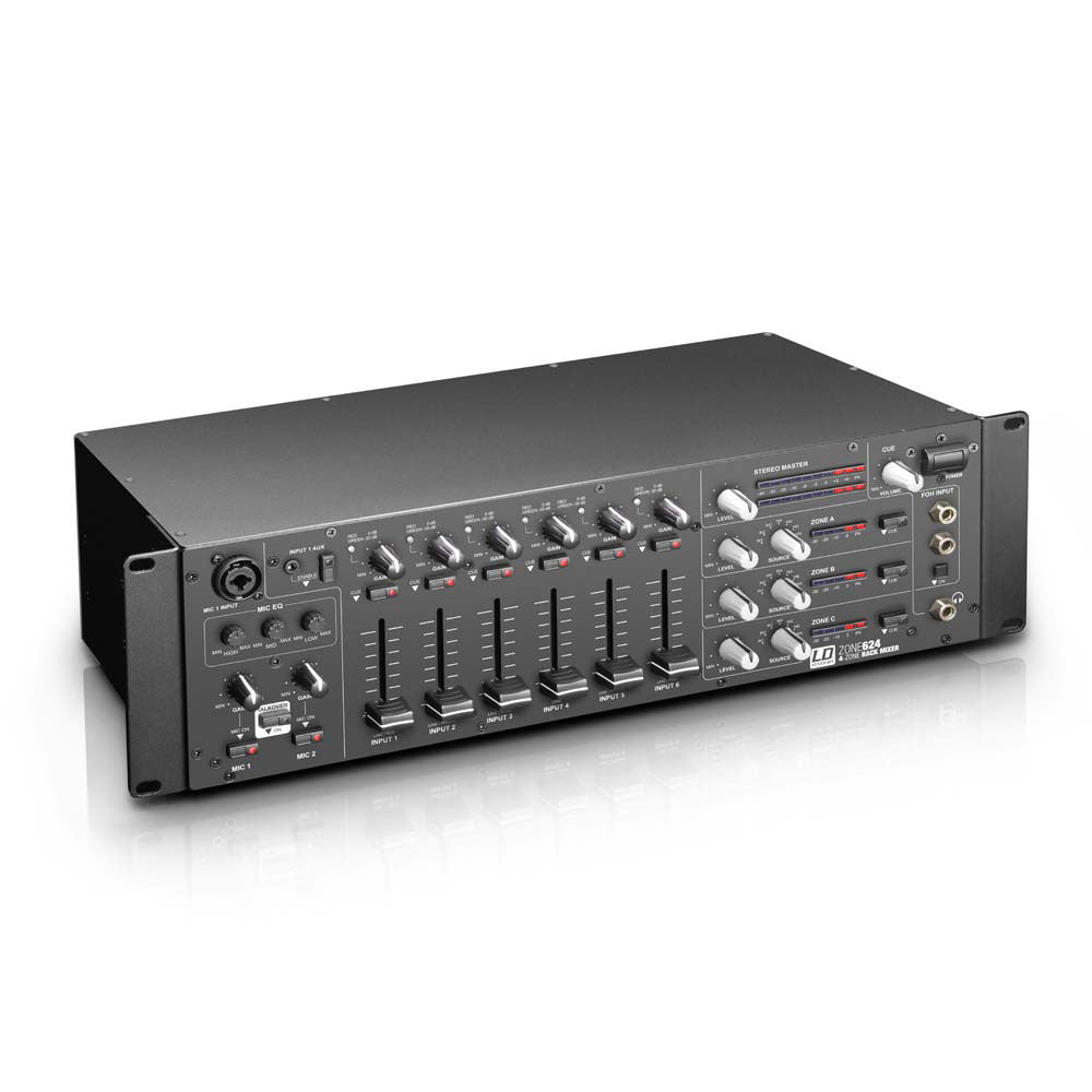 LD Systems ZONA 624 - MIXER 4 ZONE RACKABLE 3 U