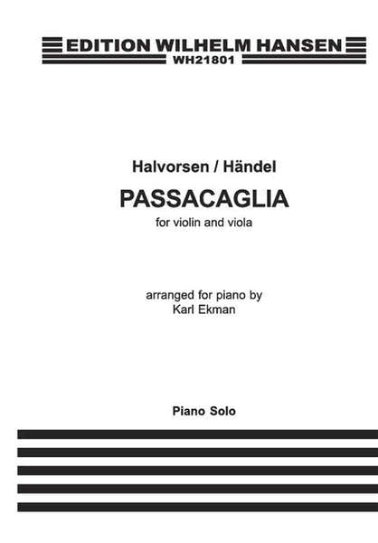 HALVORSEN / HANDEL - PASSACAGLIA - PIANO