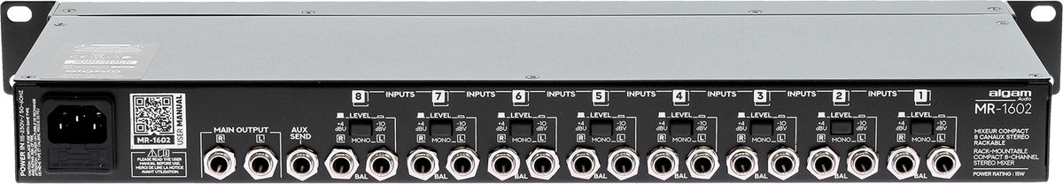 MR 1602 - rack montable 8 channels stereo mixer