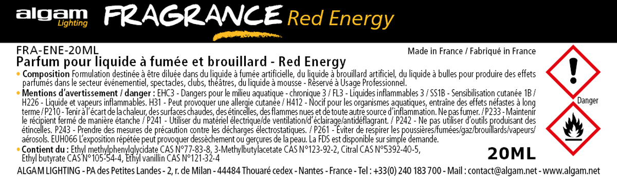 Parfum für Rauch- und Nebelfluid Red Energy 20ML
