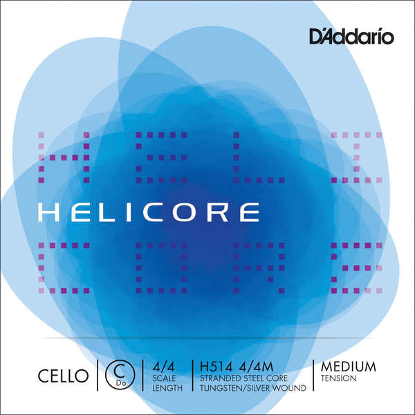4/4 Helicore Corde Do Medium/file Argent