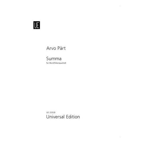 PöRT - Summa - Flute A Bec Quartet S(t)a(b)a(b)t(b)