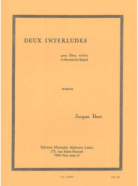 2 Interludes pour flûte violon et clavecin