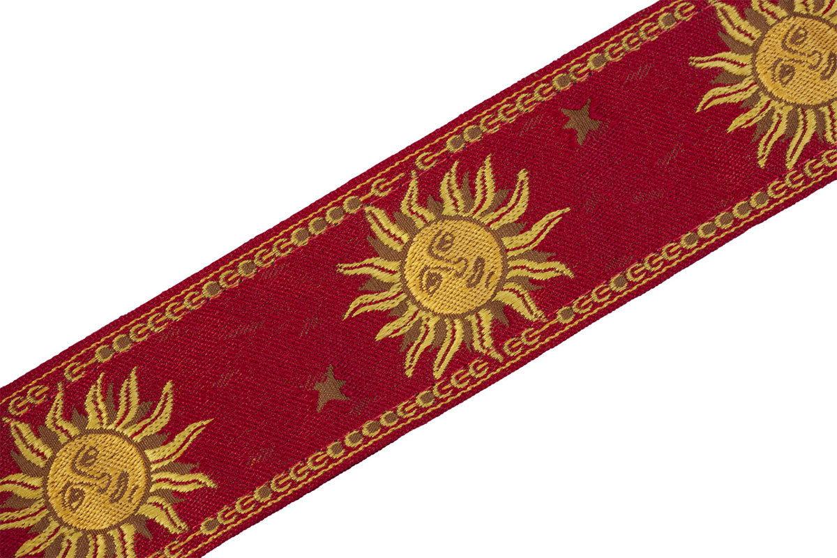 5 CM Polypropylene & Cuir Motifs Soleil Rouge