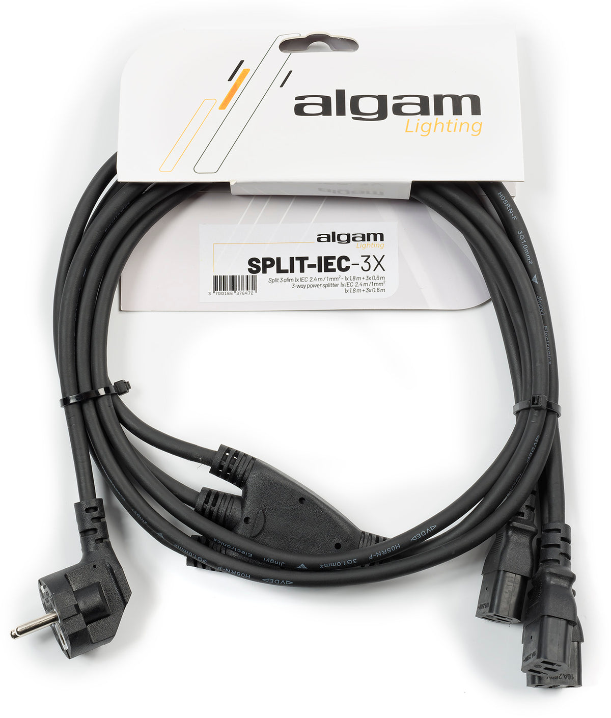 Algam Lighting Cavo di alimentazione Split 3 connettoriIEC - 2,4M