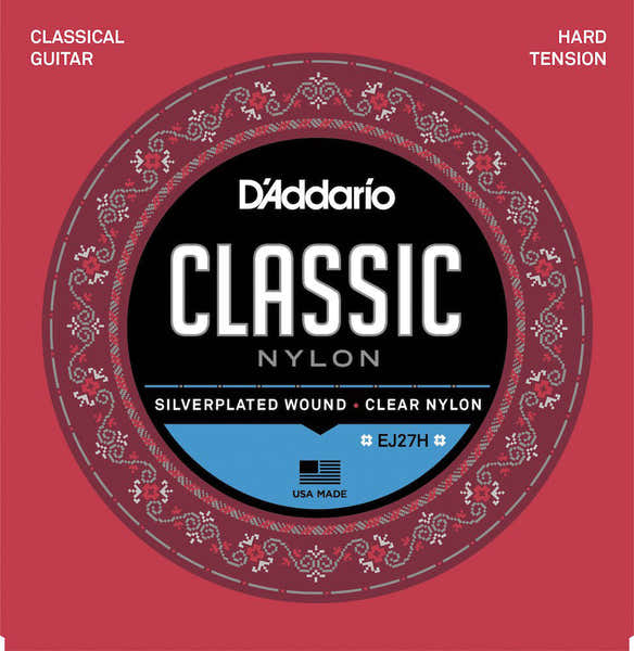 D'ADDARIO EJ27H STUDENT NYLON CLASSICAL GUITAR STRINGS HARD TENSION