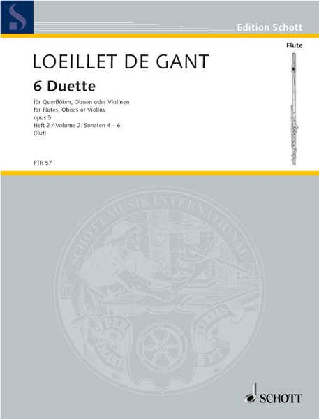 Loeillet De G J.B. - Six Duets Op 5 Vol. 2 - 2 Flutes (Oboes Violins)