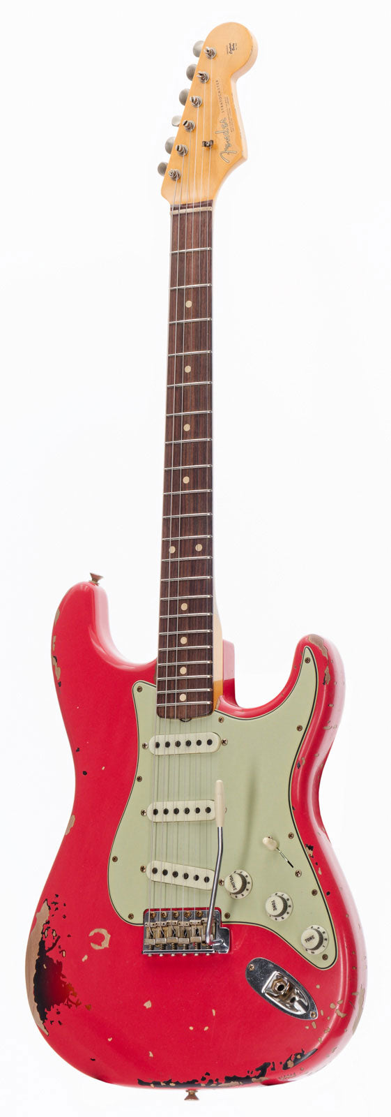 Stratocaster Michael Landau '63 FIESTA RED über 3-Farb-Sunburst Signature-Künstler 2025