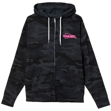 "M" Felpa con cappuccio e zip integrale Kramer Camo (Nero)