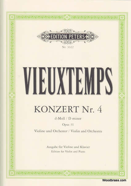 Vieuxtemps Henri - Concerto No.4 In D Minor Op.31 - Violin And Piano