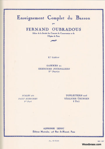 OUBRADOUS - ENSEIGNEMENT COMPLET DU BASSON VOL.1