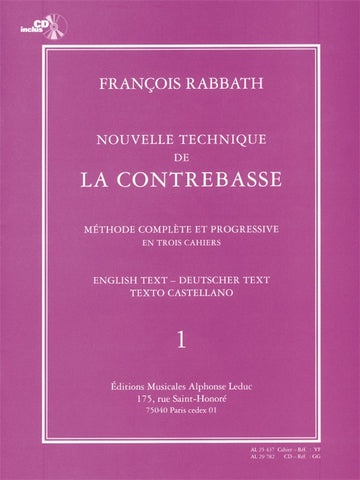 Rabbath Francois - Nouvelle Technique De La Contrebasse Vol.1 + CD