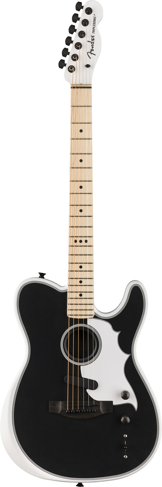 Telecaster Acoustasonic Triplesonic Jack White Satinato Arctic Bianco Con Top Nero Ricondizionato