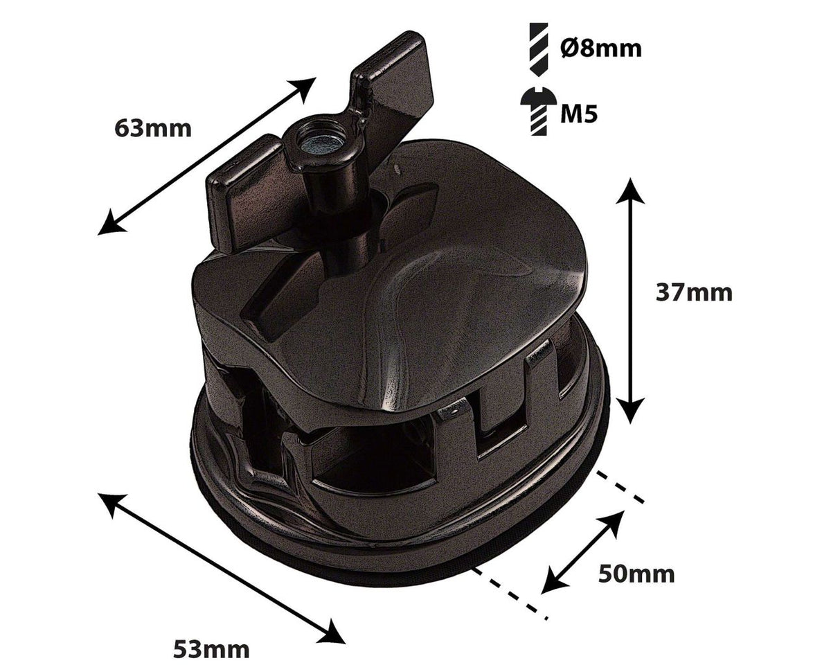 TB9Bk - Coquille Carrée Deluxe Support Tom Noir 50mm (X1)