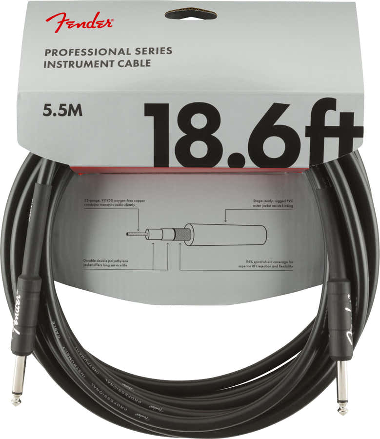 5,5m Professional Instrument Cable Black