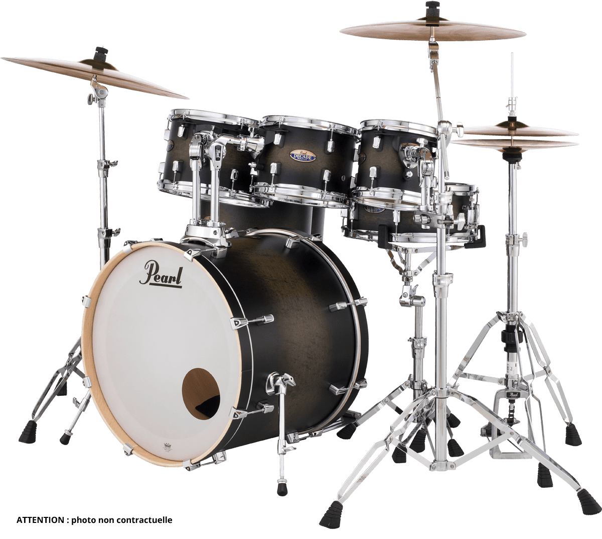 Decade Maple Stage 22 Satin Black Burst