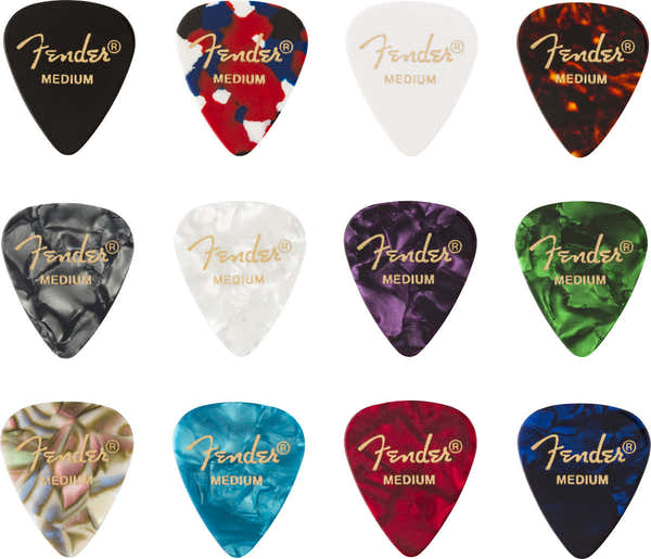 Fender 351 Shape Celluloid Medley Mittel (12)