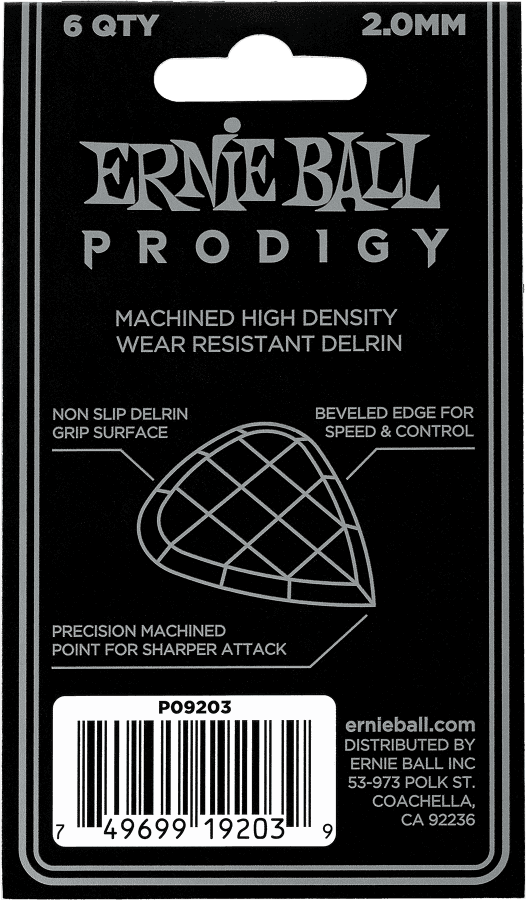 Plettri Prodigy Sacchetto da 6 Bianco Mini 2mm