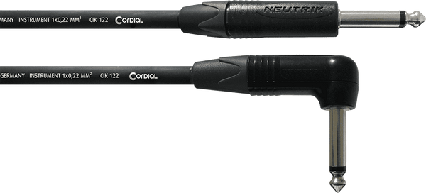 Cable Guitare Jack Droit /Coudé 6 M