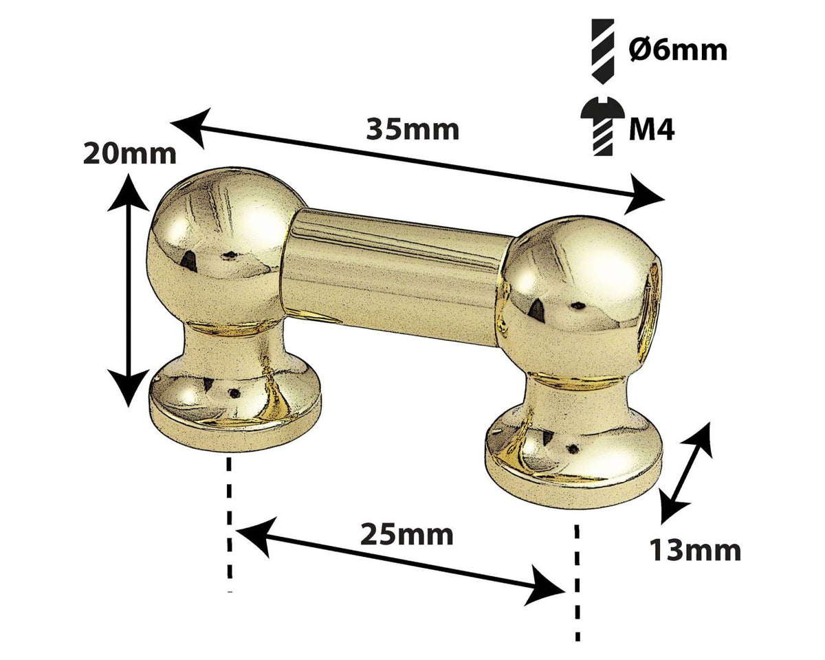 TL12D25-BR Coquille Tube 25mm Dorée Double Tirant (X1)