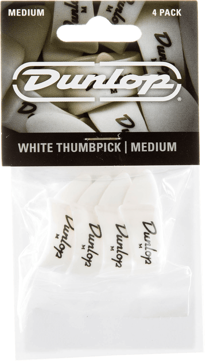 4 x Thumbpick White Medium