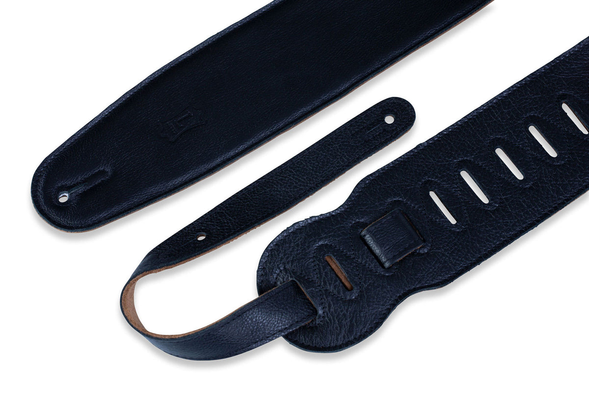 PADDED LEATHER SUEDE BACK FOR BASS 9CM - BLACK