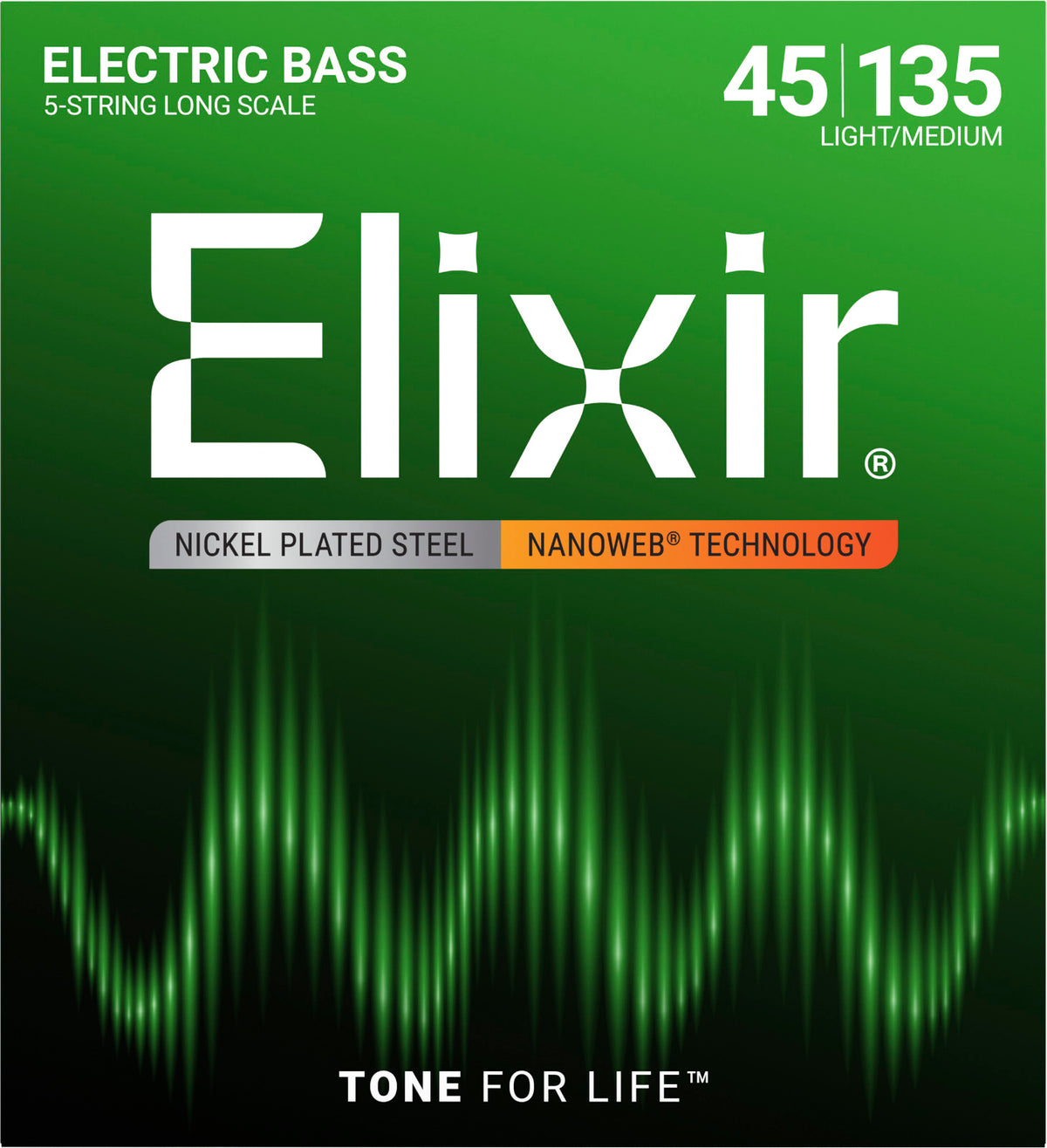 NANOWEB NICKEL ELECTRIC BASS STRINGS LIGHT/MEDIUM SET 45-65-85-105-135-135