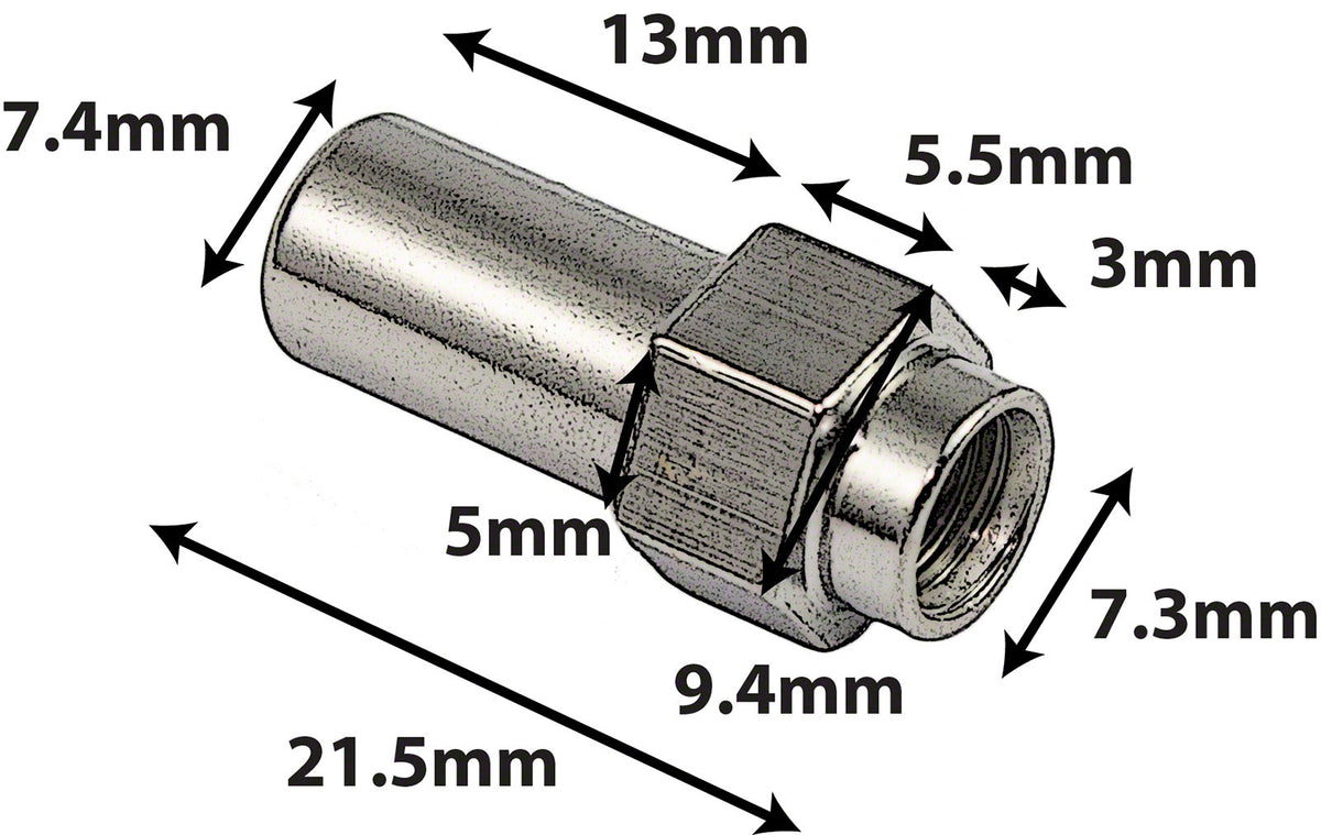 SN-HE-21B Cheminée 21.5mm Tête Hexagonale Laiton (X4)