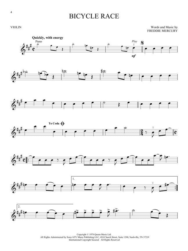 Queen - Violon Hal Leonard Instrumental Play Along