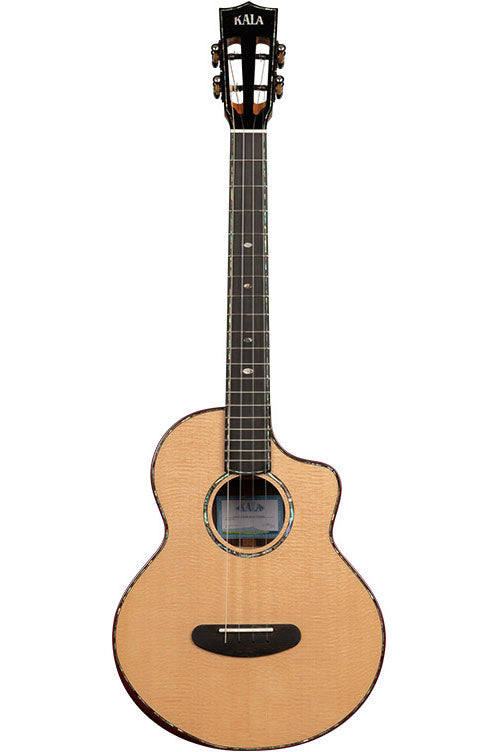 Kala Contour Deluxe All Solid Gloss Spruce Rosewood Bariton CW + gigbag