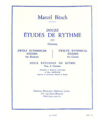 Bitsch M. - 12 Etudes De Rythme - Clarinette