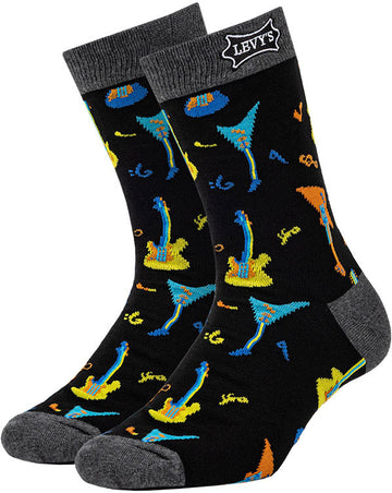 Paire de chaussettes motif guitare électrique