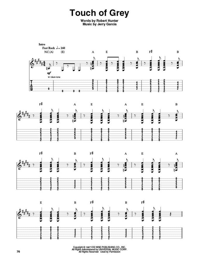 Grateful Dead Guitar Play Along Vol.186