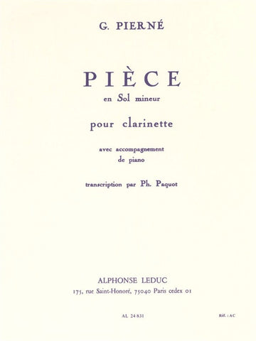 Pièce in G minor (Clarinet)