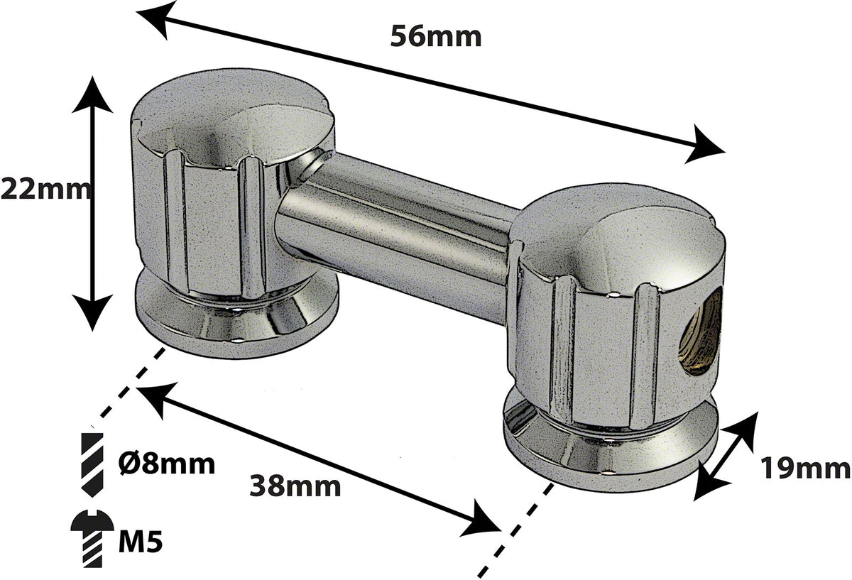TL8D38 - BLOCCHETTO TUBO - 38MM - DOPPIO (X1)