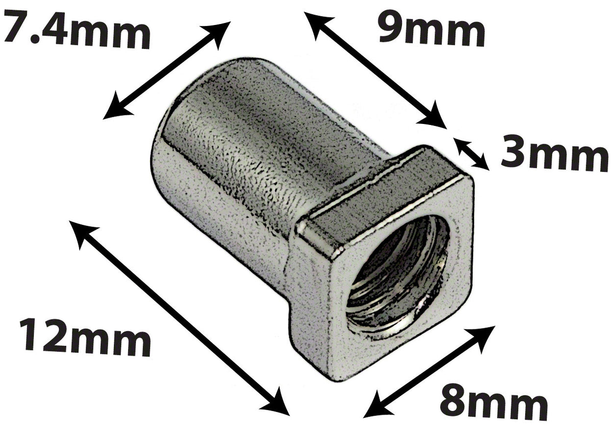 SN-SQ-12B - Cheminée 12mm Tête Carré - Laiton (X4)