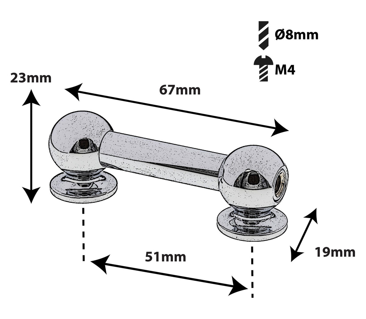TL13D51 Coquille Tube 51mm Double Tirant X1